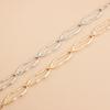 Minimalist Metal Irregular Hammer Pattern Adjustable for Women Fashion Gold Silver Color Oval Geometric Clavicle Chain Jewelry