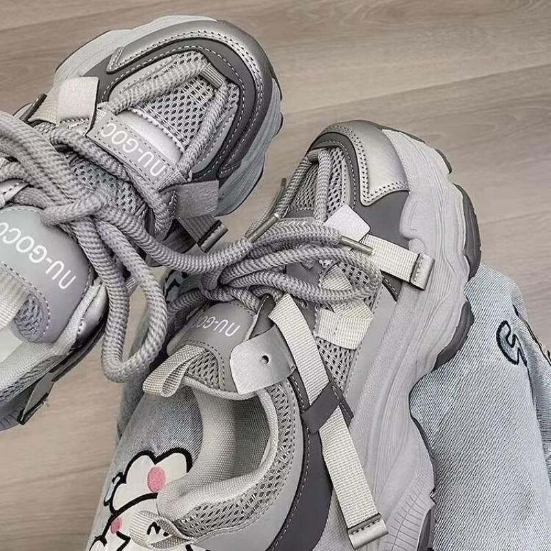 New Thick-soled Height-increasing, Versatile Casual Sports Shoes for Girls, Dad Shoes