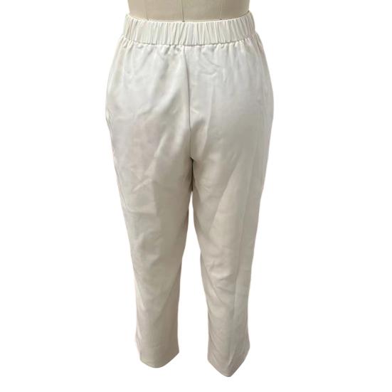 Women Pants Slim-Fit Straight Leg Nine-Point Length High Waist Tapered Dress Trousers with Pockets Business Casual Trousers