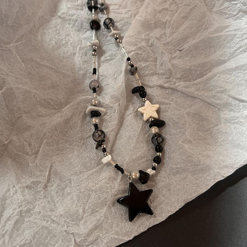 Korean Fashion Cow Star Pendant Necklace Punk Aesthetic Red Necklace For Women Choker Accessories Vintage Charm Jewelry