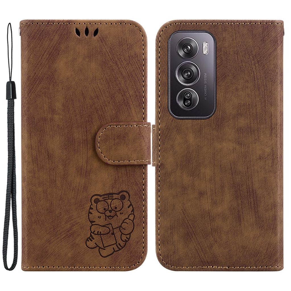 Für Oppo Reno12 Pro 5G (Global) Ständerhülle Niedlicher Tigeraufdruck Leder Brieftasche Handyhülle