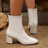 Women Boots High Quality Casual Leather Boots Classic Side Zip Ankle Boot Elegant Temperament High Heeled Boots Bottines Femmes
