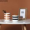 Nordic Geometric Black Sealed Cans with Lids Ceramic Storage Jars Tea Cans Candy Biscuit Jars Home Accessories WSHYUFEI
