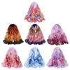 Flower Print Chiffon Scarf 160*50cm Beach Gauze Scarf Elegant Long Wrap Shawl  for Women