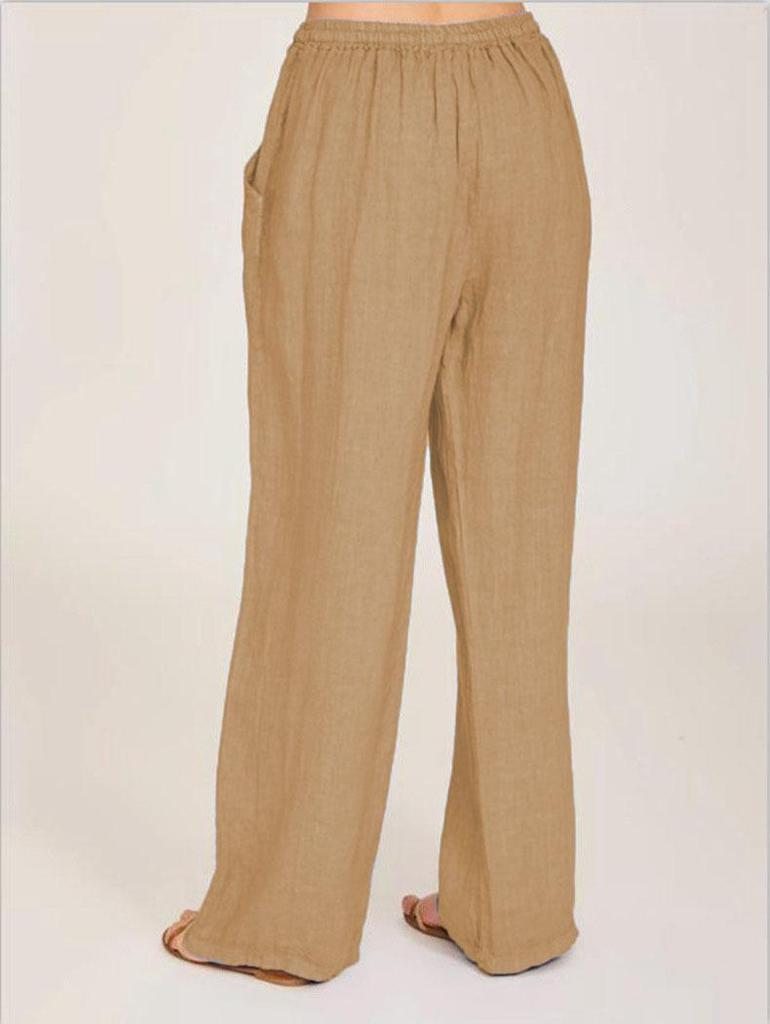 2025 Women's Plus Size Loose Cotton & Linen Casual Long Pants