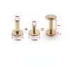 10Sets Brass Flat Head Rivets Leather Belt Button Stud Screw Nail Rivet Leather Wallet Rivets Screws Leathercraft Accessories