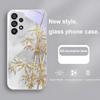 Golden Bamboo Black For Samsung Galaxy S23 U Ltra 24 Plus S20 21 FE S25 Ultra A70 A72 73 51 52 53 Tempered Glass Phone Case