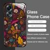 Creative Personality Mushroom Pattern Tempered Glass Phone Case for OPPO Realme 13 Pro Plus 12 11 10 9i C55 X7 GT Neo 2 3T Cover