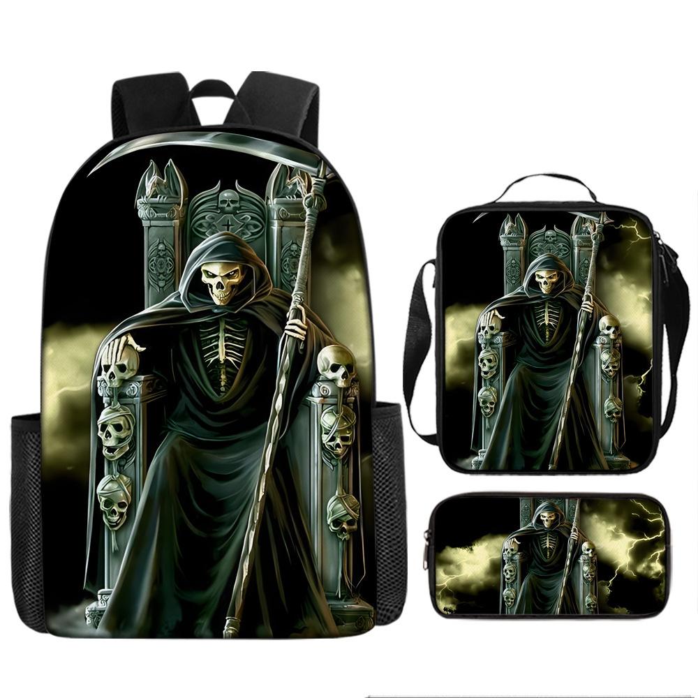 Skull Schoolbag for Primary School Students, Kindergarten New Schoolbag for Boys and Girls, Grades 2345 and 6