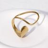 Geometric Stainless Steel Ring Teardrop Glossy Shape Minimalist Fashion Ring for Women  Everyday Commuter with Daily Wear