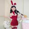 Orange Fire Christmas Sexy Bunny Cosplay Lingerie Strapless Dress Role Play Set