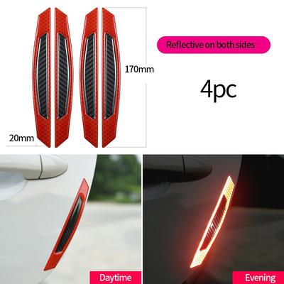 4 unids/set 5D pegatinas de fibra de carbono pegatinas y calcomanías para coche tira reflectante automática estilo de advertencia para coche