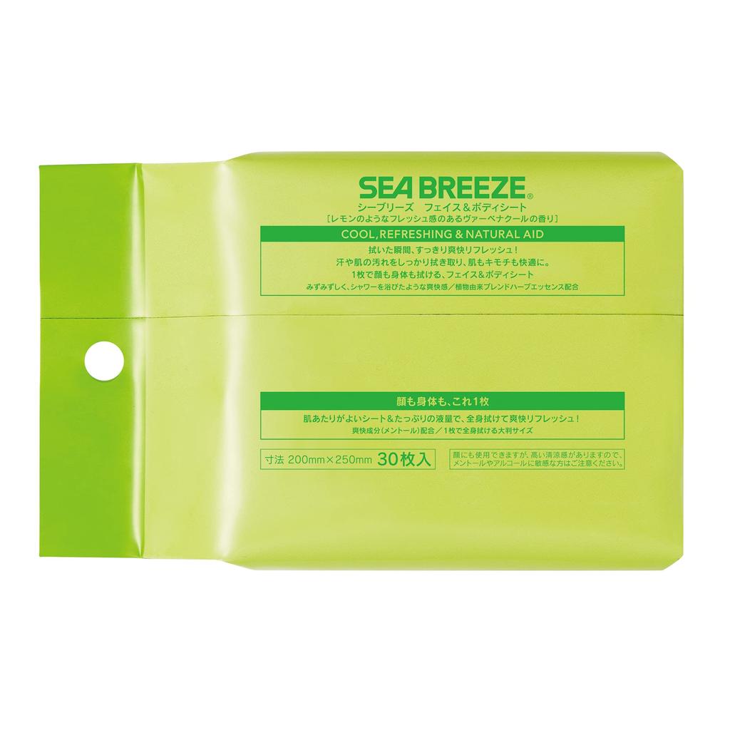 SEABREEZE Face Body Verbena 30 Sheets X 3 Packs Bonus [Bulk Purchase] & Sheets, Cool, +