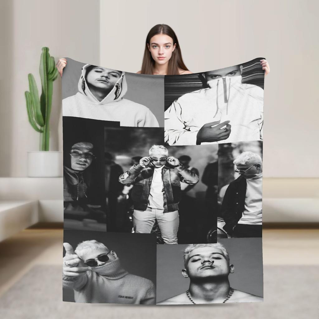 PLK French Rapper Photo Blankets Super Soft Funny Plush Throw Blanket For Home Decor Airplane Travel Flannel Bedspread Bed Cover