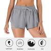Women Summer Running Shorts Elastic Waist with Waist Rope Quick Dry Sports Fitness Workout Shorts