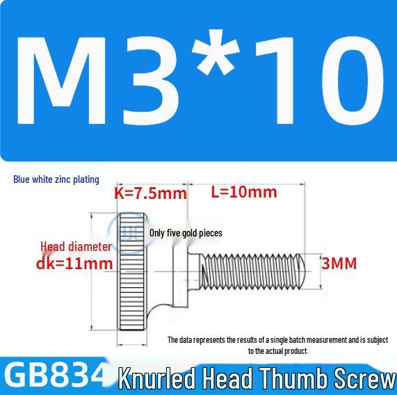 GB834 High Head Knurled Hand-Tightening Screw with Large Toothed Round Head