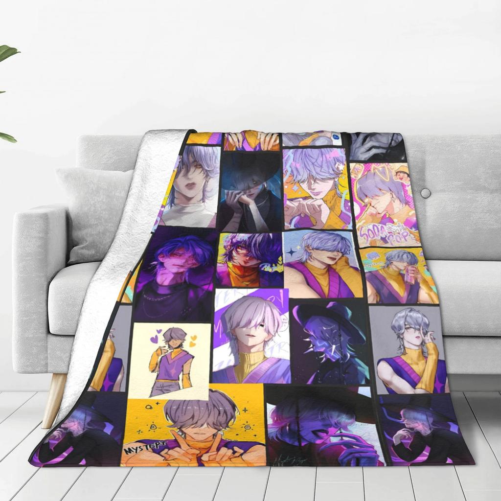 Anime Kpop Demon Hunters Mystery Saja Boys Blanket  Super Warm Plush Throw Blanket For Couch Bed Flannel Bedspread Bed Cover