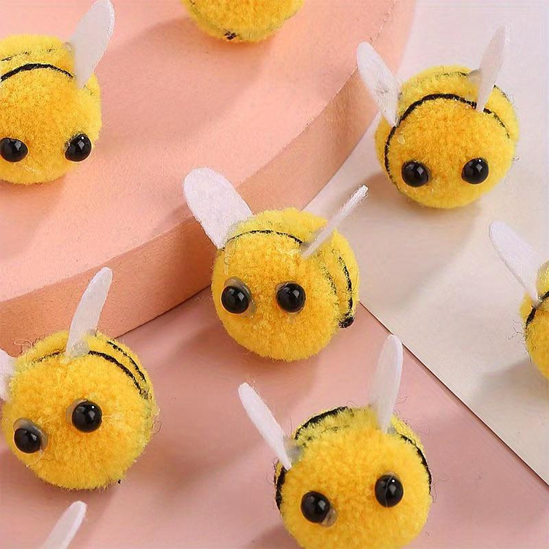 10 Stück Mini-Bienen-Pompon-Dekorationen Basteln Partygeschenke Blumengestecke DIY-Projekte Heimdekorationszubehör