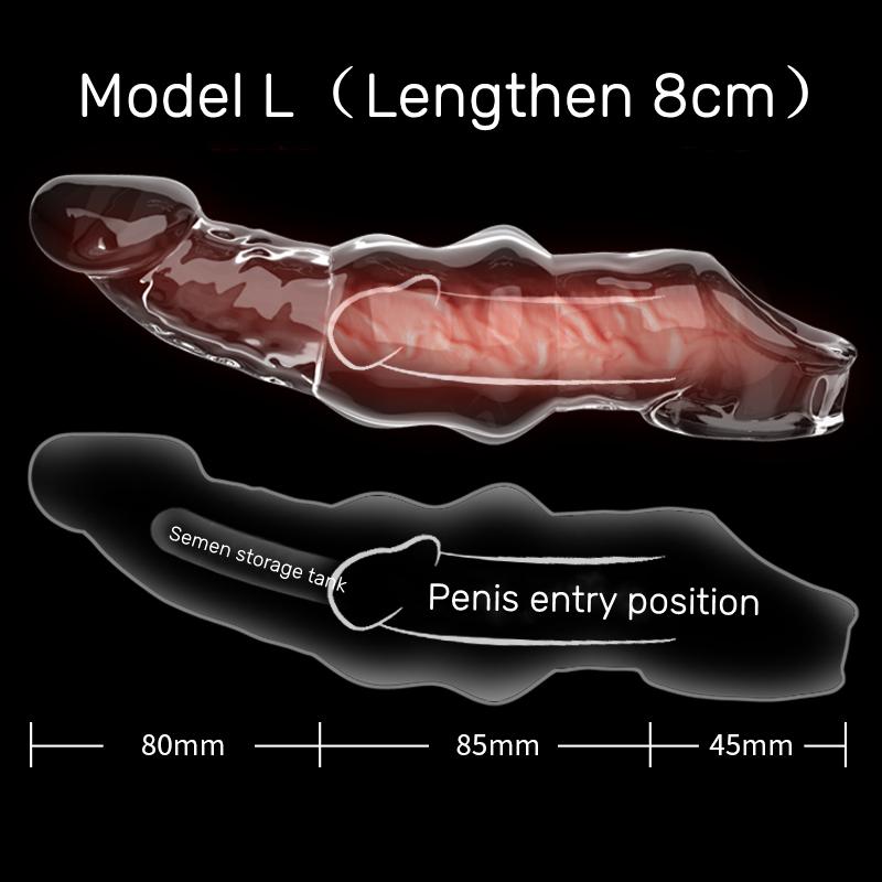 Große Penis Abdeckung Extender Männliche Schwanz Vergrößerung Sexy Dick Wiederverwendbare Sexualität Silikon Kondom Lustige Erwachsene Erotische Spielzeug für Männer 18