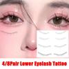 4/8 Paar Wasserdichte Untere Wimperntattoo-Aufkleber Unter dem Auge Falsche Wimpern Frauen