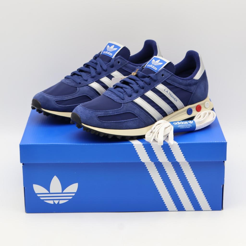 JR7171 adidas Originals LA Trainer OG Dark Blue Silver Metallic Off White (Men's