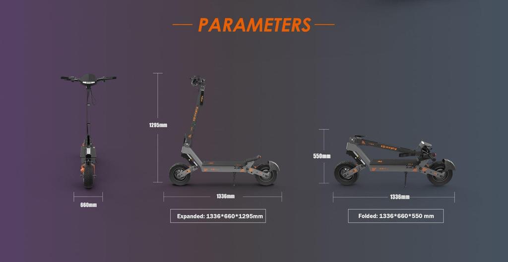 Foldable Electric Scooter Kukirin G4, 2000W Motor, 60V 20Ah Battery, Top Speed 70km/h, Cruising Range 75KM, 11-inch Tires+4 Gifts