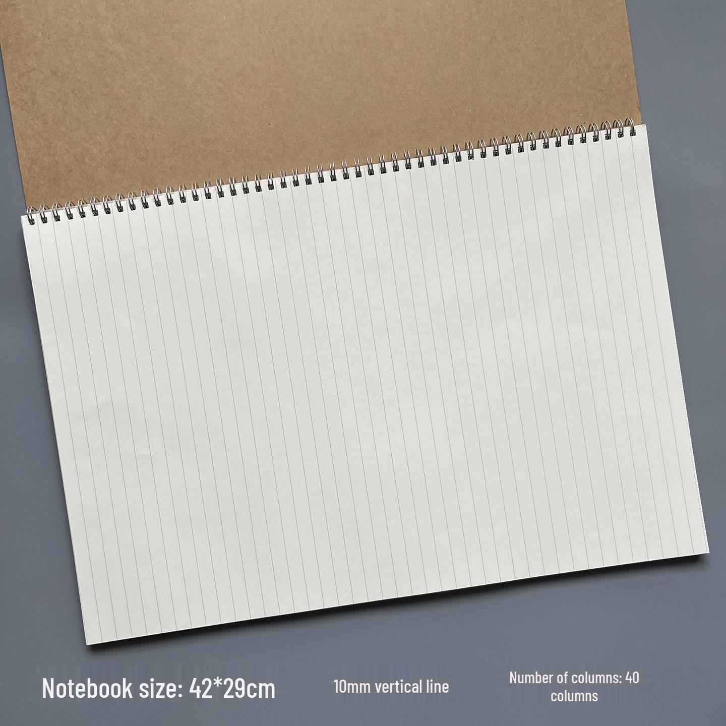 A3 Large Lined Notebook – 10mm Grid for Financial Statistics & Accounting.