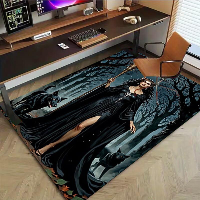 1pc Moonlit, Witchcraft Carpet Anti Slip Polyester Floor Mat for office.Bedroom