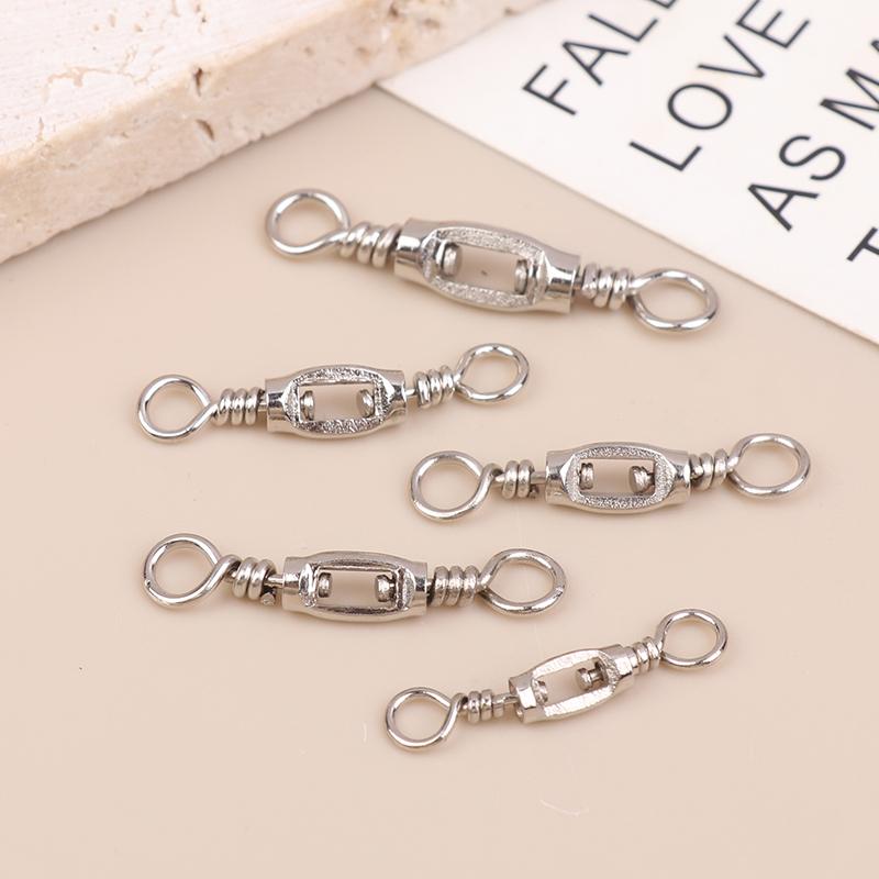 New 20Pcs Fishing Universal Swivel Heavy Duty Stainless Steel Swivels Saltwater Fishing Connector Terminal Tackle