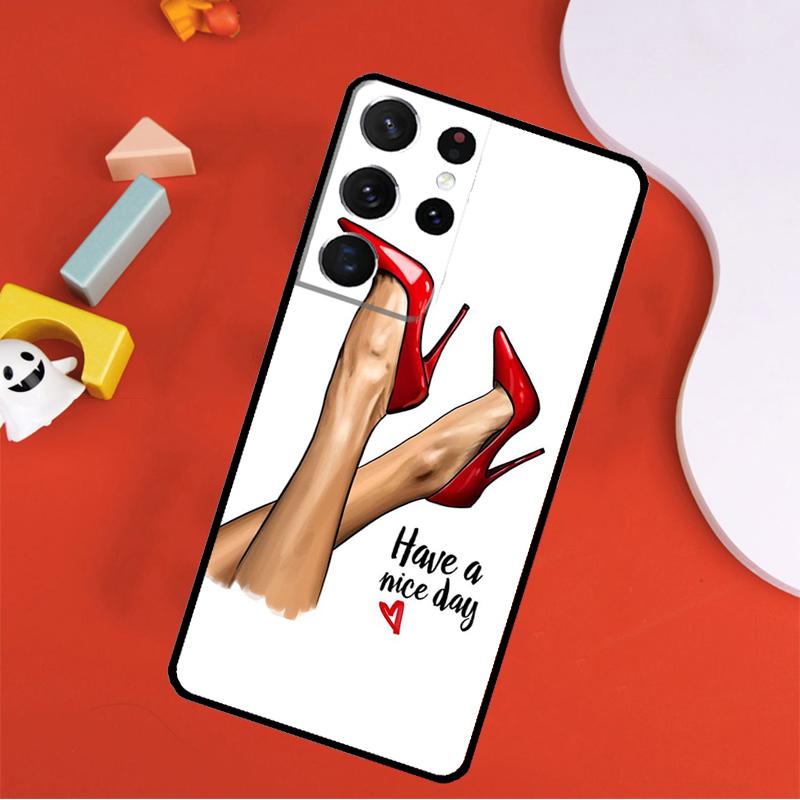 Fashion High Heels Phone Case For Samsung Galaxy S25 Ultra S24 Ultra S9 S10 S20 S21 S22 S23 Plus S24 FE Cover