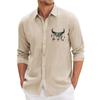 Men's Spring Casual Loose Printed Long Sleeved Shirt Men's Shirt