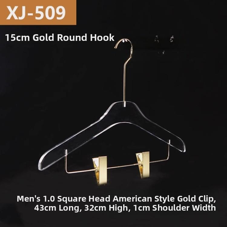Acrylic Clothes Hanger Transparent Crystal Luxury Children's Women's Clothing Hanger Pants Clip for Clothing Store