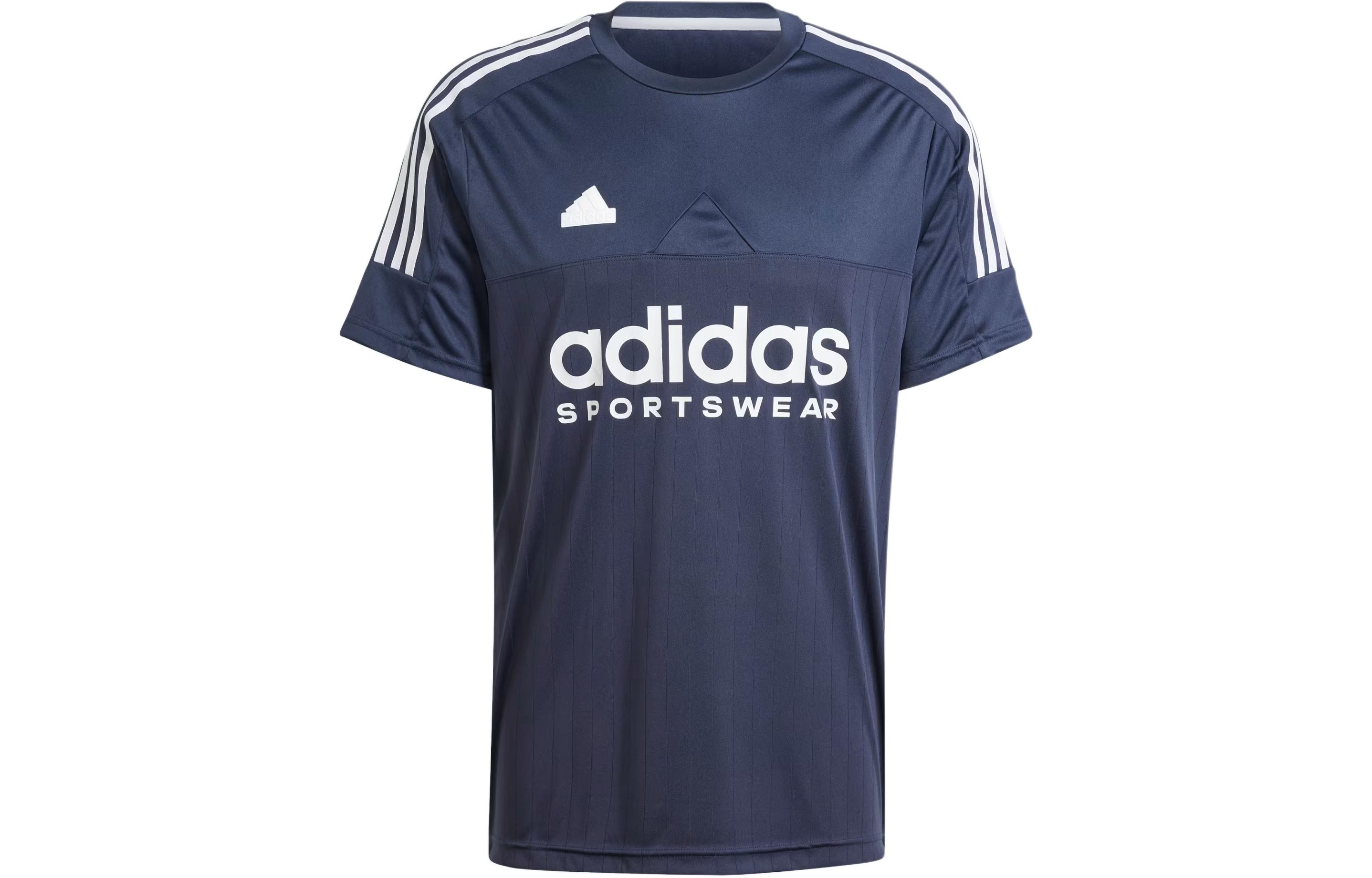 Adidas T Shirts Men s Dark Blue Crew Neck Moderate Straight Fit IS1501 S