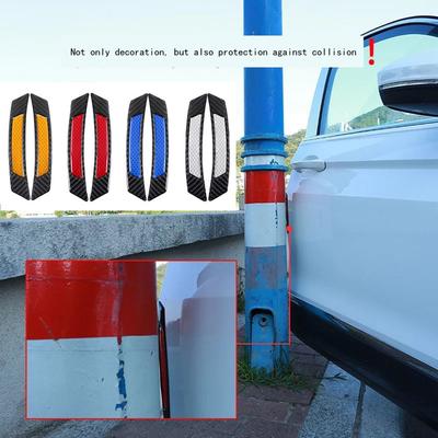 2Pcs Hot Warning Protection Strip Edge Guard Car Reflective Sticker Carbon Fiber Wheel Eyebrow