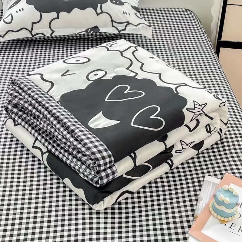Daisy Printed Quilting Summer Quilts Queen Mechanical Wash Soft Comforter Single Double Blanket Quilt for Children Adult 200x230cm Hotel Travel
