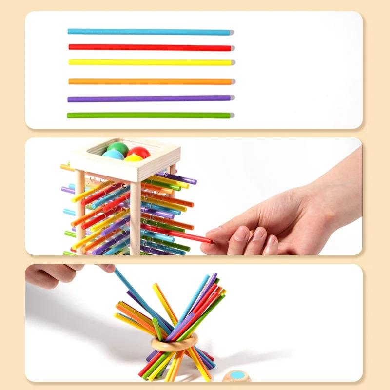Funny Wooden Stick Drawing Game Parent Child Interactive Stick Balance Board Game Two Person Battle Game for Party Entertainment