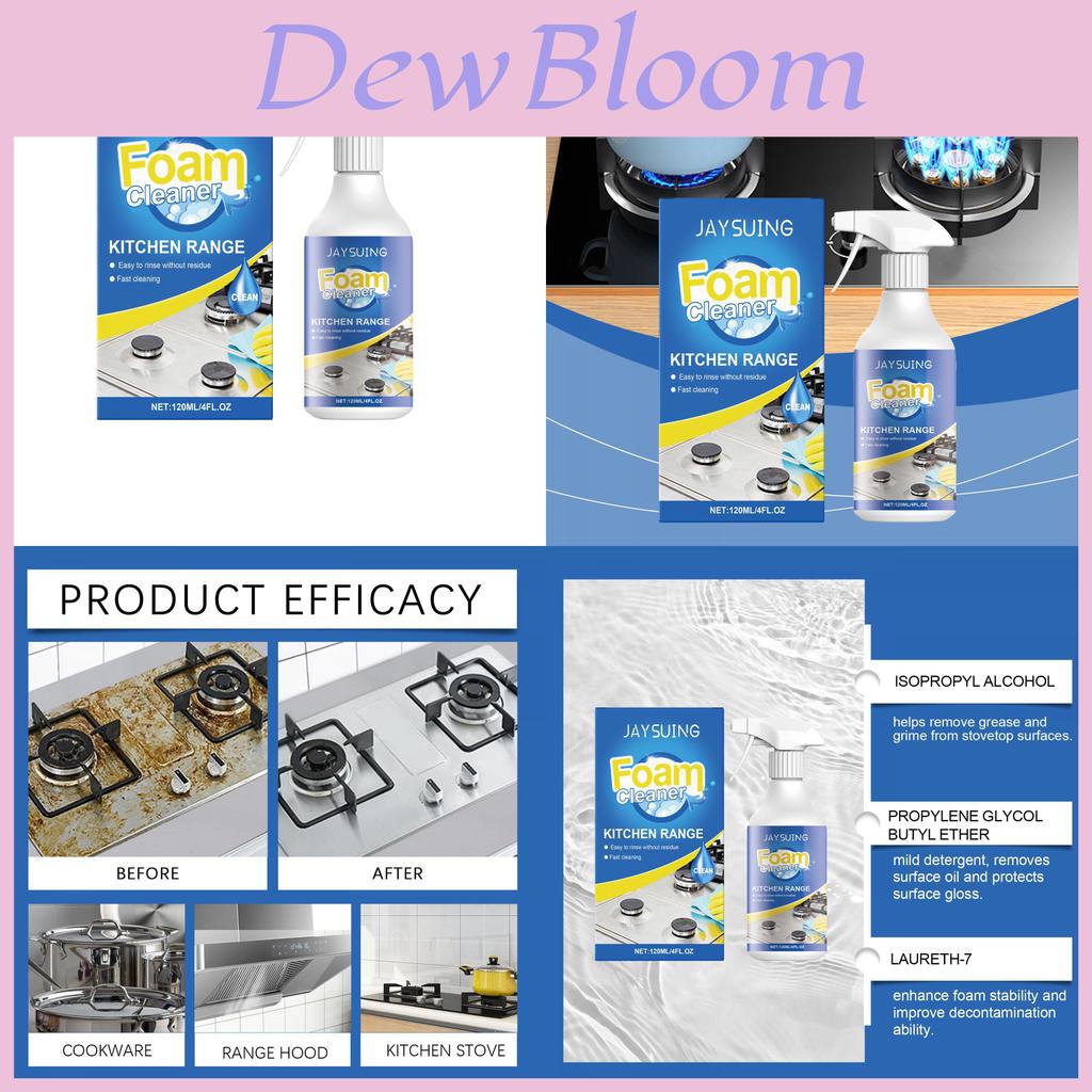 Jaysuing 120ml Powerful Kitchen Foam Cleaner For Stubborn Grease And Dirt Removal