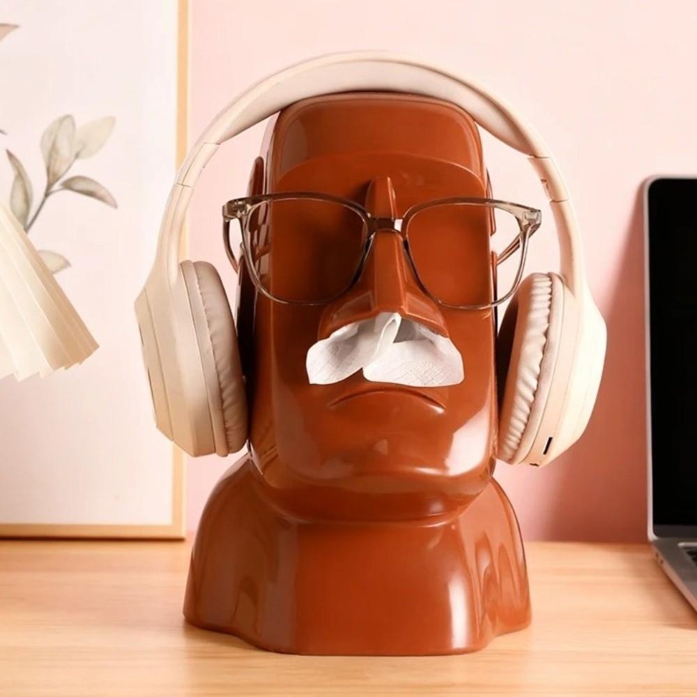 Creative Tissue Storage Box Stone Statue Space-Saving Paper Towel Container Plastic Novelty Sunglasses Storage Rack Household