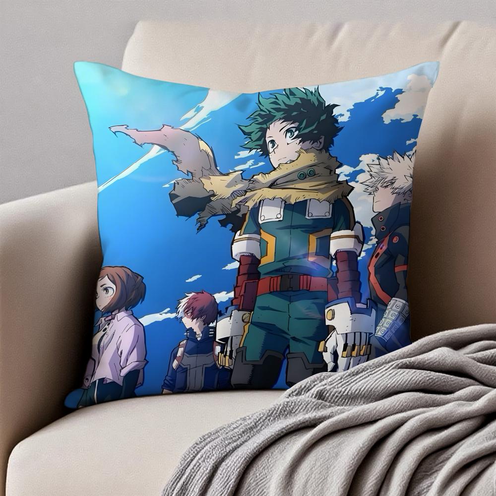 Inspirational Dynamic MMy Hero Academias Cushion Cover Pillowcase Antidustmite Invisible Zipper Short Plush Sofa Cushion