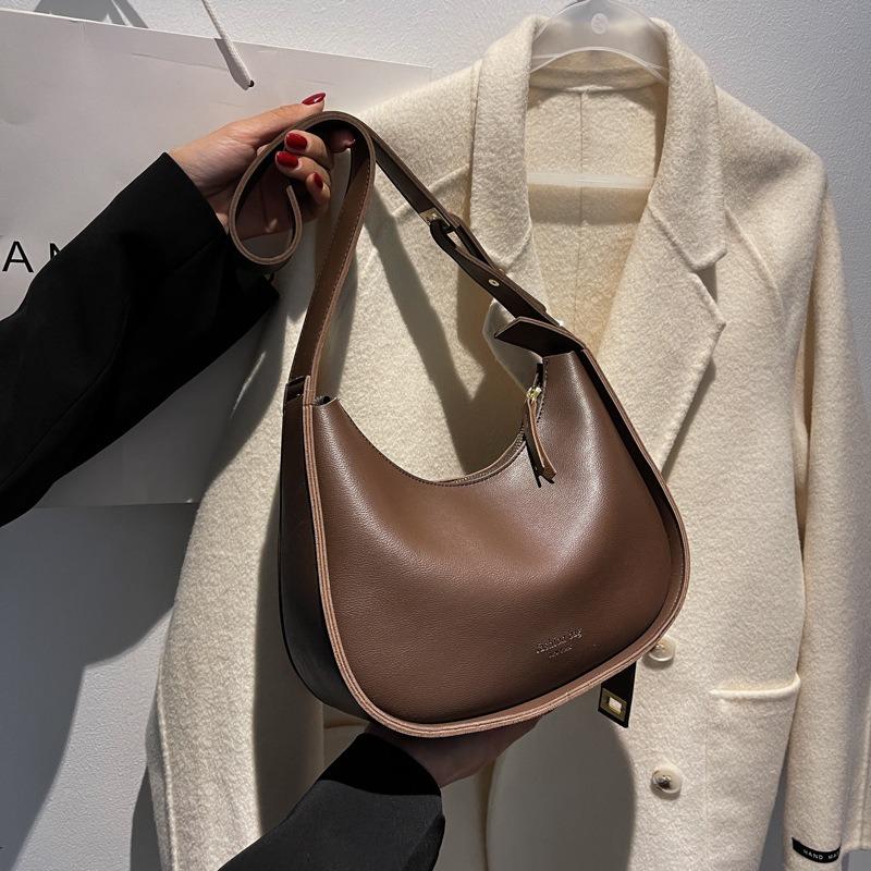 Premium Bag Women's Autumn and Winter New Versatile Retro Shoulder Bag Fashionable Wide Shoulder Strap Messenger Bag