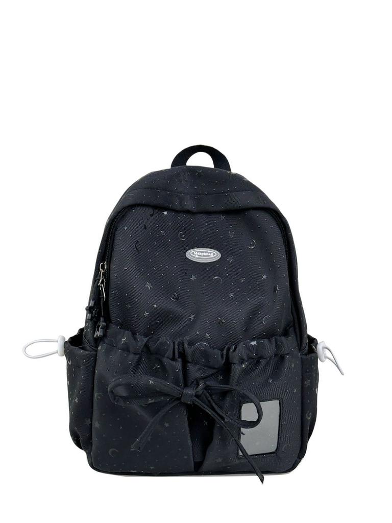 Schulrucksack für Mädchen aus Nylonmaterial mit geschwungenen Schultergurten für Jugendliche