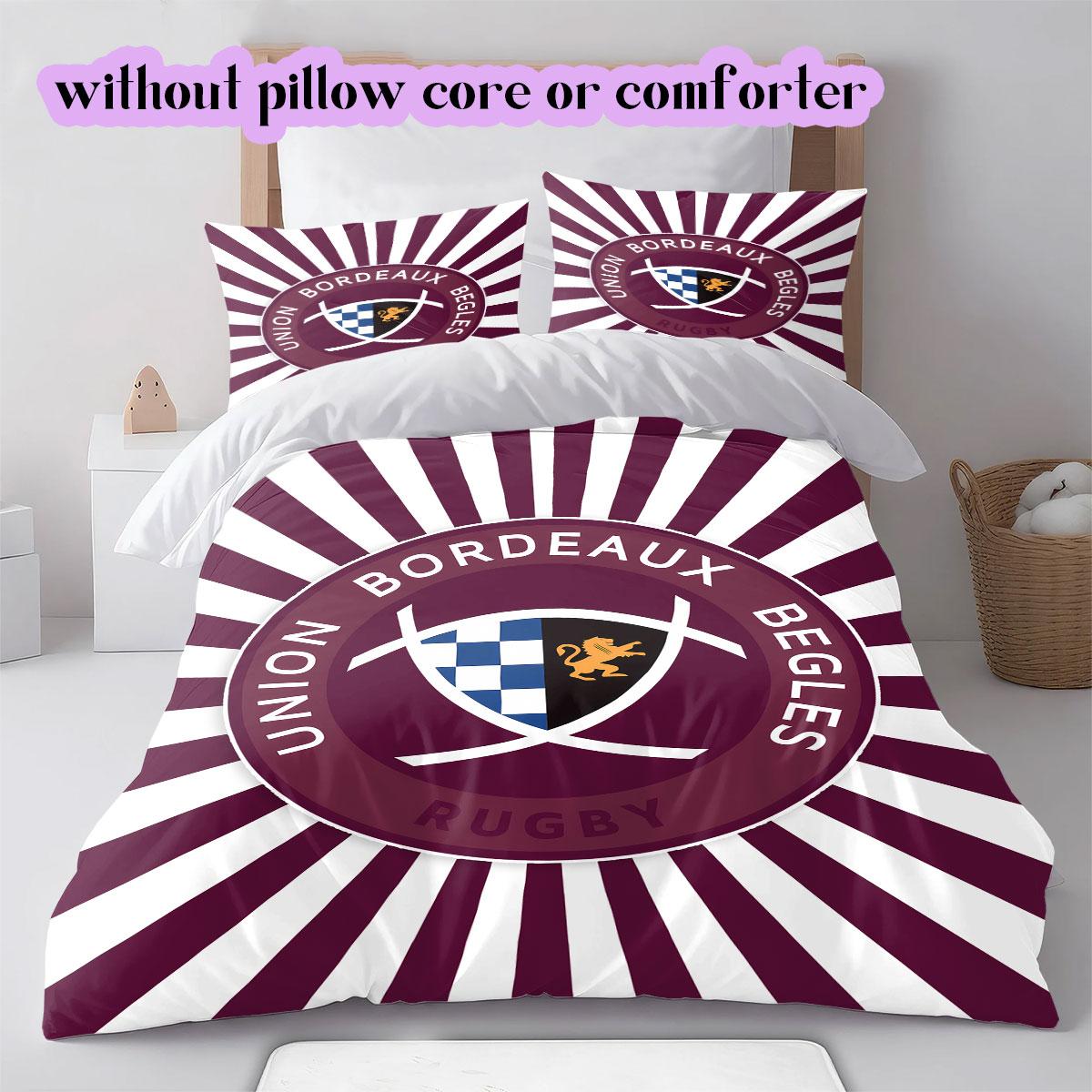 

Union Bordeaux Bègles Pattern Bedding,Quilt Set Quilt Cover Pillowcase Home Birthday Gift (1*duvet cover+2*pillowcase,without core) 135x200cm