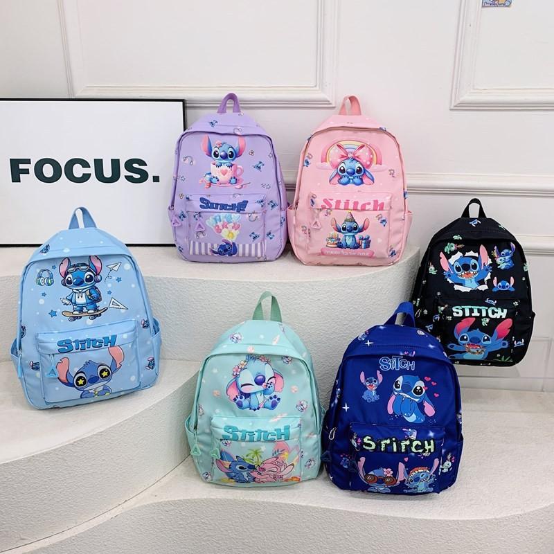 Disney Stitch Cartoon Backpack For Toddlers Large Capacity Kids School Bag With Breathable Design