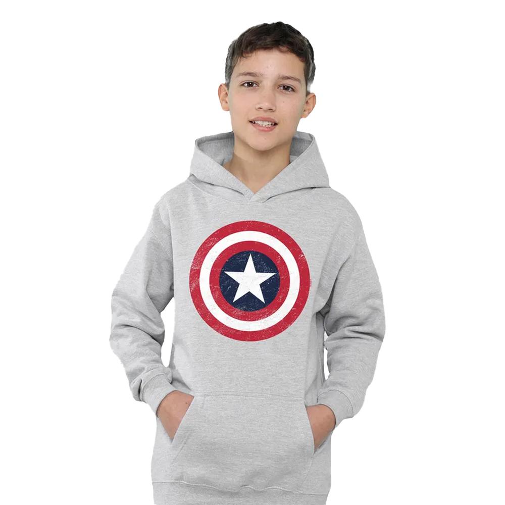 Captain America Childrens/Kids Shield Heather Pull Over Hoodie