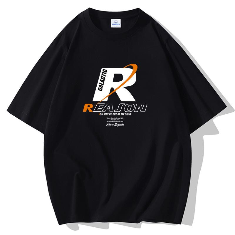 Reason Pattern Men Short Sleeves T-shirt 100% Cotton Casual Tee Large Size