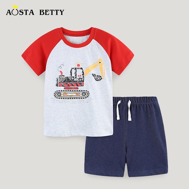 

Boys Excavator Print Short Sleeve Cotton Set 7Y (125 cm)