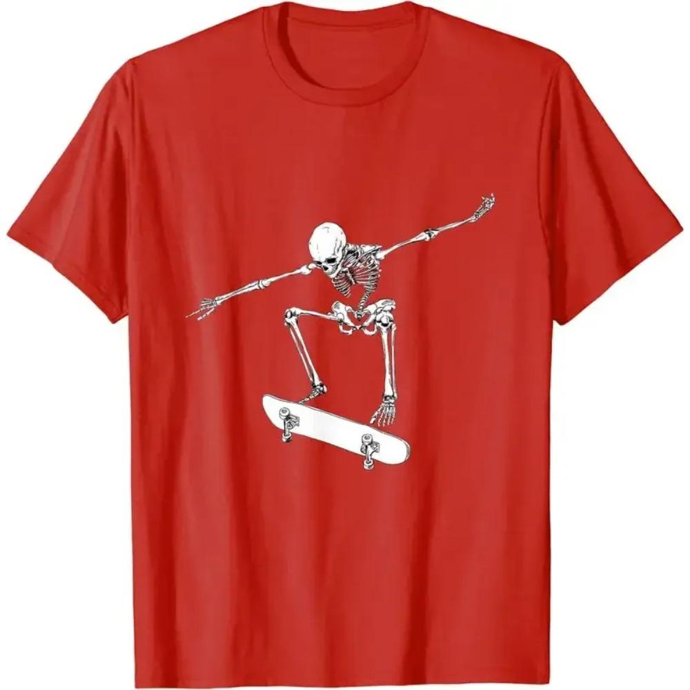 

Футболка для скейтбординга на Хэллоуин для мальчиков, скейтбордистов, мужчин, скелетов XXXXXL красный