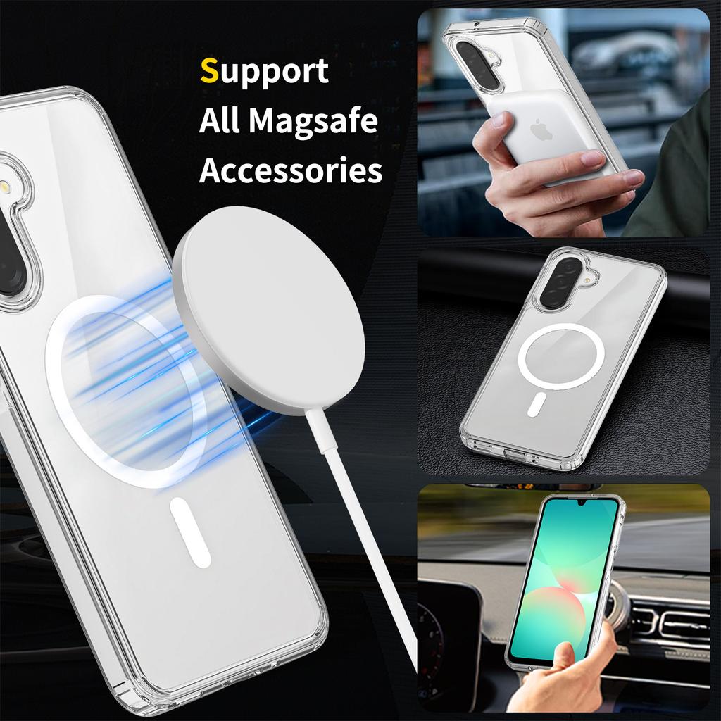 For The New Samsung A17 Magnetic Phone Case Transparent S25Edge Acrylic Anti Drop IMagsafe Protective Case