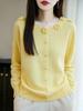 2025 A/W Women's 3D Embroidered Pure Wool Round Neck Knit Sweater, Long Sleeve, Loose Fit Top