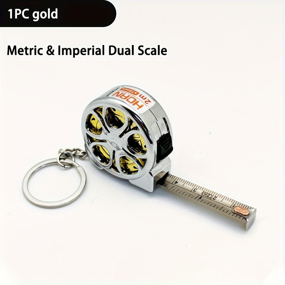 1pc Mini Keychain Tape Measure 78.74inch Steel Tape Measure Delicate,Metric& Imperial Dual Scale,Multipurpose Steel Tape Measure